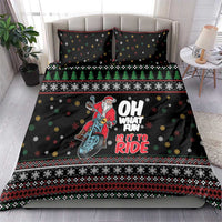 Santa And Motor Bedding Set Santa Claus And Joy On A Motorcycle DT04 - Wonder Print Shop
