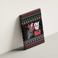 Santa And Motor Canvas Wall Art Santa Claus And Joy On A Motorcycle DT04 - Wonder Print Shop