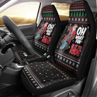 Santa And Motor Car Seat Cover Santa Claus And Joy On A Motorcycle DT04 - Wonder Print Shop