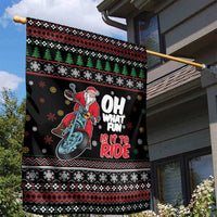 Santa And Motor Garden Flag Santa Claus And Joy On A Motorcycle DT04 - Wonder Print Shop