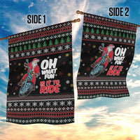 Santa And Motor Garden Flag Santa Claus And Joy On A Motorcycle DT04 - Wonder Print Shop