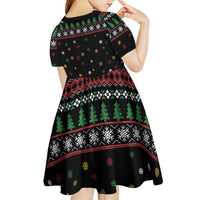 Santa And Motor Kid Short Sleeve Dress Santa Claus And Joy On A Motorcycle DT04 - Wonder Print Shop