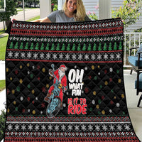Santa And Motor Quilt Santa Claus And Joy On A Motorcycle DT04 - Wonder Print Shop