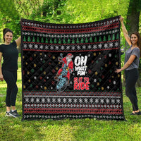 Santa And Motor Quilt Santa Claus And Joy On A Motorcycle DT04 - Wonder Print Shop