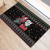 Santa And Motor Rubber Doormat Santa Claus And Joy On A Motorcycle DT04 - Wonder Print Shop