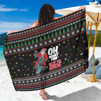 Santa And Motor Sarong Santa Claus And Joy On A Motorcycle DT04 - Wonder Print Shop