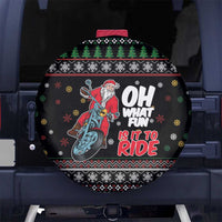 Santa And Motor Spare Tire Cover Santa Claus And Joy On A Motorcycle DT04 - Wonder Print Shop