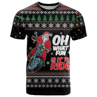 Santa And Motor T Shirt Santa Claus And Joy On A Motorcycle DT04 - Wonder Print Shop