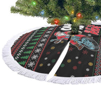 Santa And Motor Tree Skirt Santa Claus And Joy On A Motorcycle DT04 - Wonder Print Shop