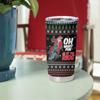 Santa And Motor Tumbler Cup Santa Claus And Joy On A Motorcycle DT04 - Wonder Print Shop
