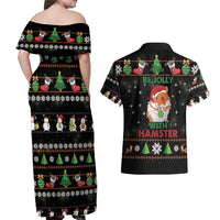 Merry Christmas Hamster Be Jolly Couples Matching Off Shoulder Maxi Dress and Hawaiian Shirt DT04 - Wonder Print Shop