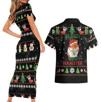 Merry Christmas Hamster Be Jolly Couples Matching Short Sleeve Bodycon Dress and Hawaiian Shirt DT04 - Wonder Print Shop