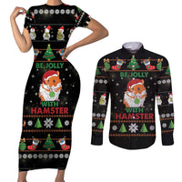 Merry Christmas Hamster Be Jolly Couples Matching Short Sleeve Bodycon Dress and Long Sleeve Button Shirt DT04 - Wonder Print Shop