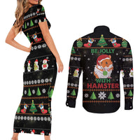 Merry Christmas Hamster Be Jolly Couples Matching Short Sleeve Bodycon Dress and Long Sleeve Button Shirt DT04 - Wonder Print Shop