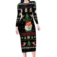 Merry Christmas Hamster Be Jolly Family Matching Long Sleeve Bodycon Dress and Hawaiian Shirt DT04 - Wonder Print Shop
