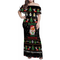 Merry Christmas Hamster Be Jolly Family Matching Off Shoulder Maxi Dress and Hawaiian Shirt DT04 - Wonder Print Shop
