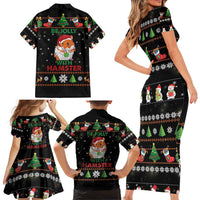 Merry Christmas Hamster Be Jolly Family Matching Short Sleeve Bodycon Dress and Hawaiian Shirt DT04 - Wonder Print Shop