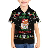 Merry Christmas Hamster Be Jolly Family Matching Short Sleeve Bodycon Dress and Hawaiian Shirt DT04 - Wonder Print Shop