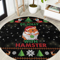 Merry Christmas Hamster Be Jolly Round Carpet