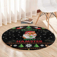 Merry Christmas Hamster Be Jolly Round Carpet