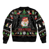 Merry Christmas Hamster Be Jolly Sleeve Zip Bomber Jacket DT04 - Wonder Print Shop