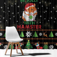Merry Christmas Hamster Be Jolly Window Curtain DT04 - Wonder Print Shop
