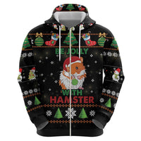 Merry Christmas Hamster Be Jolly Zip Hoodie DT04 - Wonder Print Shop