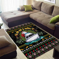 Santa On A Boat Area Rug Christmas Gifts DT04 - Wonder Print Shop
