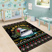 Santa On A Boat Area Rug Christmas Gifts DT04 - Wonder Print Shop