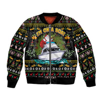 Santa On A Boat Bomber Jacket Christmas Gifts DT04 - Wonder Print Shop