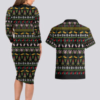 Santa On A Boat Couples Matching Long Sleeve Bodycon Dress and Hawaiian Shirt Christmas Gifts DT04 - Wonder Print Shop