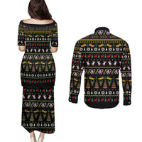 Santa On A Boat Couples Matching Puletasi and Long Sleeve Button Shirt Christmas Gifts DT04 - Wonder Print Shop