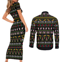 Santa On A Boat Couples Matching Short Sleeve Bodycon Dress and Long Sleeve Button Shirt Christmas Gifts DT04 - Wonder Print Shop