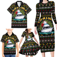 Santa On A Boat Family Matching Long Sleeve Bodycon Dress and Hawaiian Shirt Christmas Gifts DT04 - Wonder Print Shop