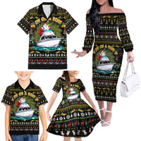 Santa On A Boat Family Matching Off The Shoulder Long Sleeve Dress and Hawaiian Shirt Christmas Gifts DT04 - Wonder Print Shop