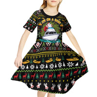 Santa On A Boat Kid Short Sleeve Dress Christmas Gifts DT04 - Wonder Print Shop