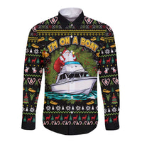 Santa On A Boat Long Sleeve Button Shirt Christmas Gifts DT04 - Wonder Print Shop
