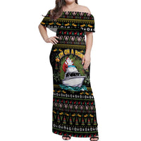 Santa On A Boat Off Shoulder Maxi Dress Christmas Gifts DT04 - Wonder Print Shop