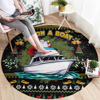 Santa On A Boat Round Carpet Christmas Gifts