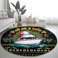 Santa On A Boat Round Carpet Christmas Gifts