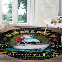 Santa On A Boat Round Carpet Christmas Gifts