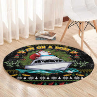 Santa On A Boat Round Carpet Christmas Gifts