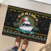 Santa On A Boat Rubber Doormat Christmas Gifts DT04 - Wonder Print Shop