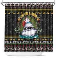 Santa On A Boat Shower Curtain Christmas Gifts