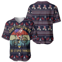 Santa Claus On Mountain Bike Baseball Jersey Christmas Gifts DT04 - Wonder Print Shop