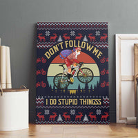 Santa Claus On Mountain Bike Canvas Wall Art Christmas Gifts DT04 - Wonder Print Shop