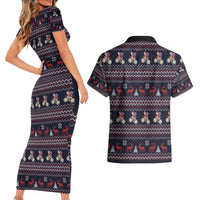 Santa Claus On Mountain Bike Couples Matching Short Sleeve Bodycon Dress and Hawaiian Shirt Christmas Gifts DT04 - Wonder Print Shop
