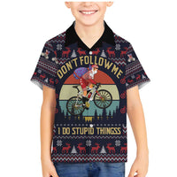 Santa Claus On Mountain Bike Family Matching Mermaid Dress and Hawaiian Shirt Christmas Gifts DT04 - Wonder Print Shop