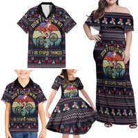 Santa Claus On Mountain Bike Family Matching Off Shoulder Maxi Dress and Hawaiian Shirt Christmas Gifts DT04 - Wonder Print Shop