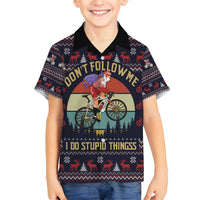 Santa Claus On Mountain Bike Family Matching Off Shoulder Maxi Dress and Hawaiian Shirt Christmas Gifts DT04 - Wonder Print Shop